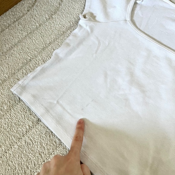 Madewell Supima Rib Square-Neck Baby Tee White Size M - Picture 9 of 10